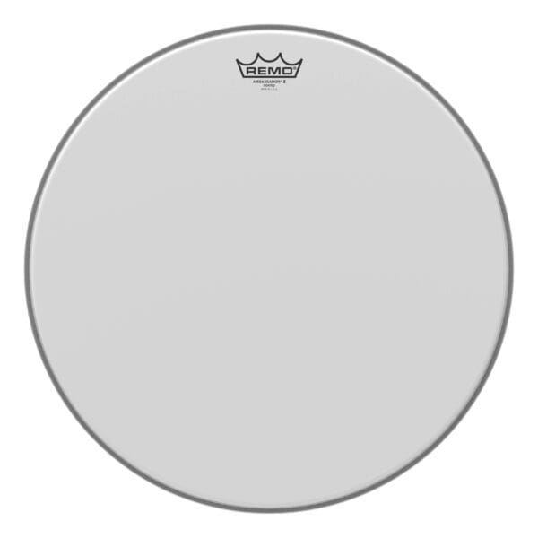 A white drum head on a white background.