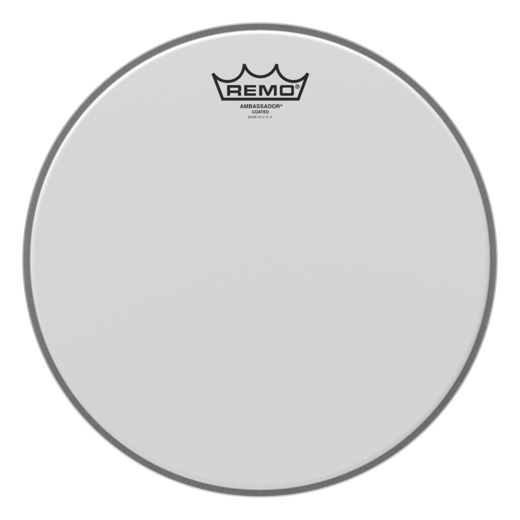 A white drum head on a white background.