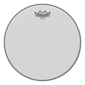 A white drum head on a white background.