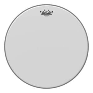 Remo drum head in white on a white background.