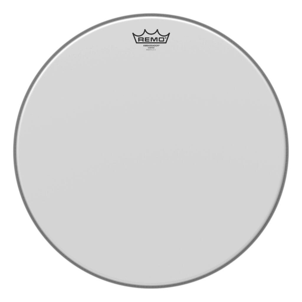 A white drum head on a white background.