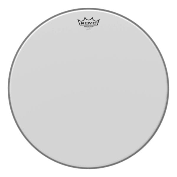 A white drum head on a white background.