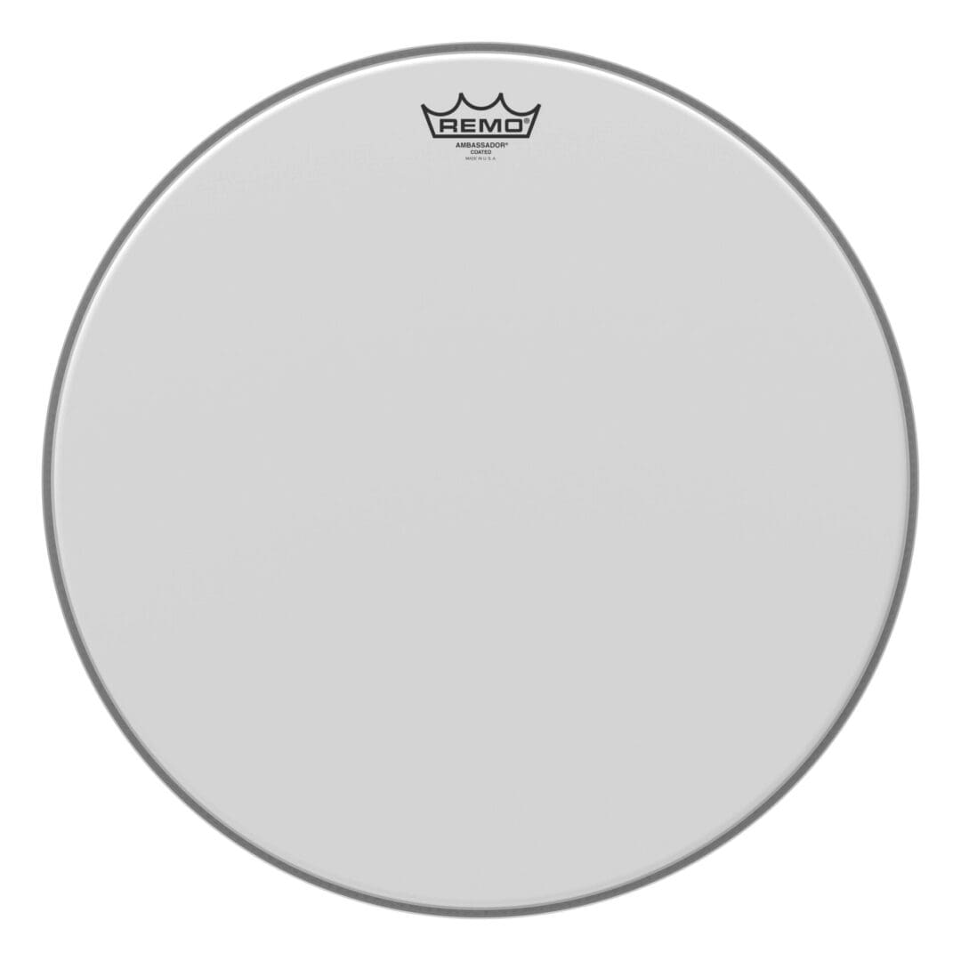 A white drum head on a white background.