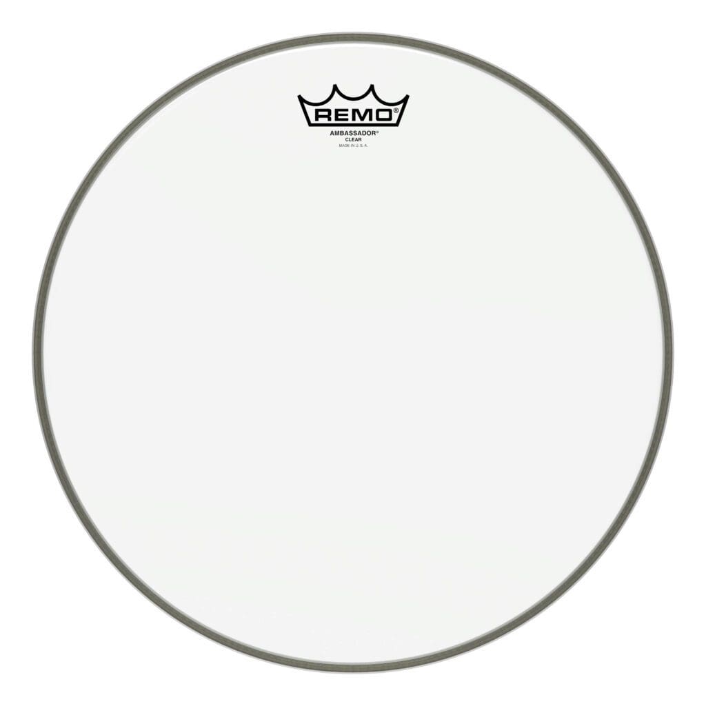 Remo clear drum head.