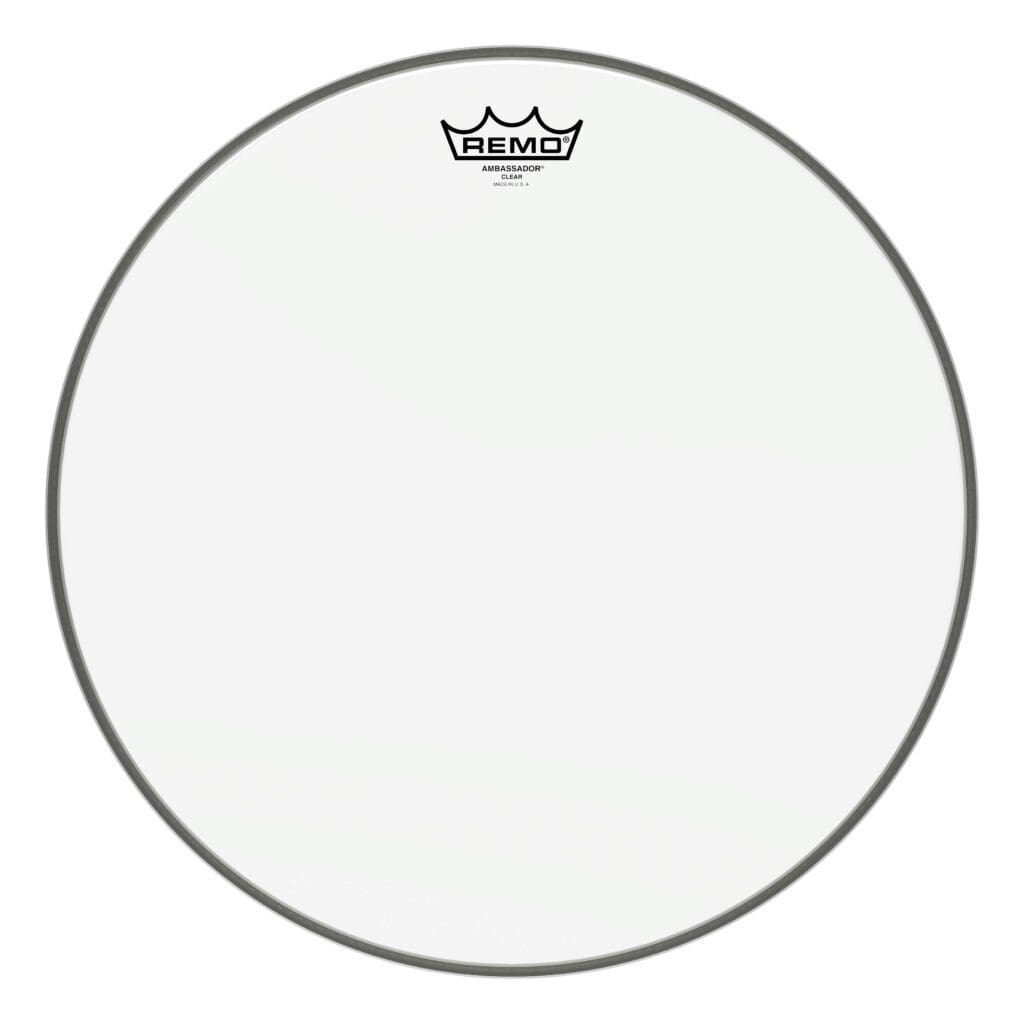 Remo clear drum head.