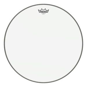 A white drum head with a crown on it.