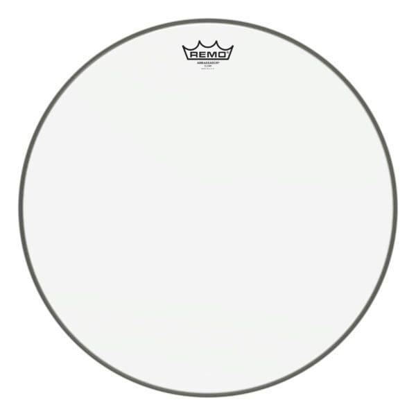 A white drum head with a crown on it.