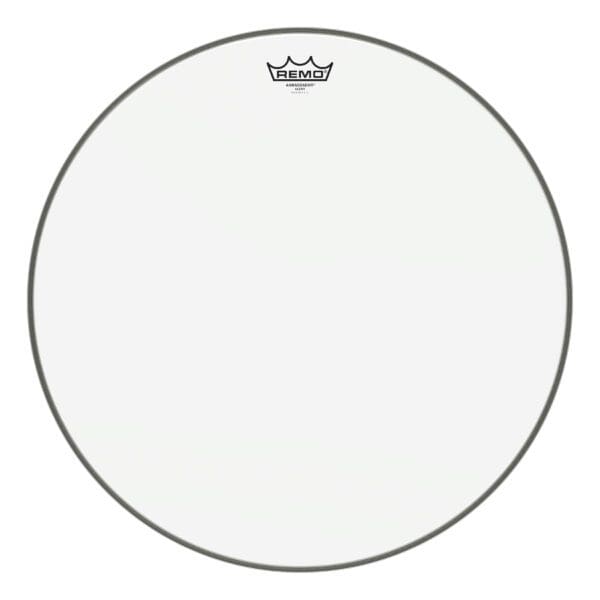 A white drum head with a crown on it.