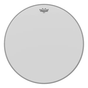 A white drum head on a white background.