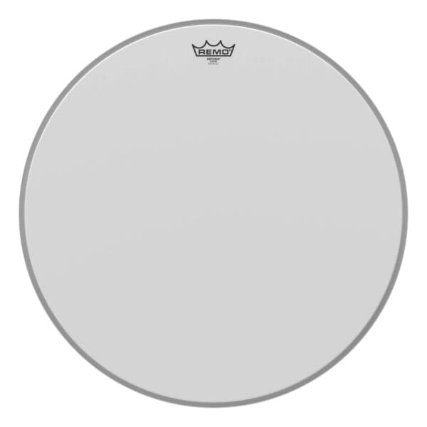 A white drum head on a white background.