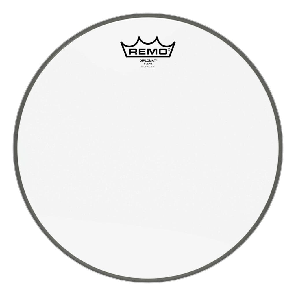 The remo drum head on a white background.