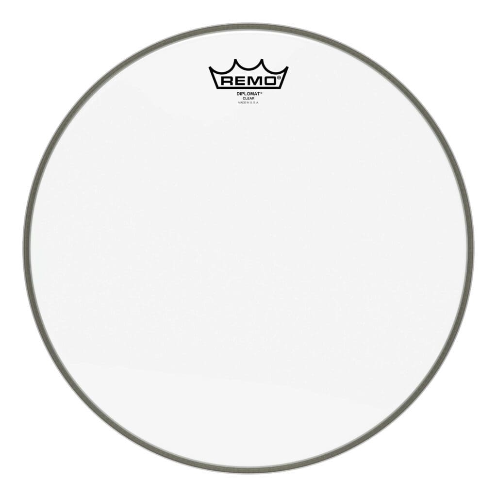 Remo clear drum head.