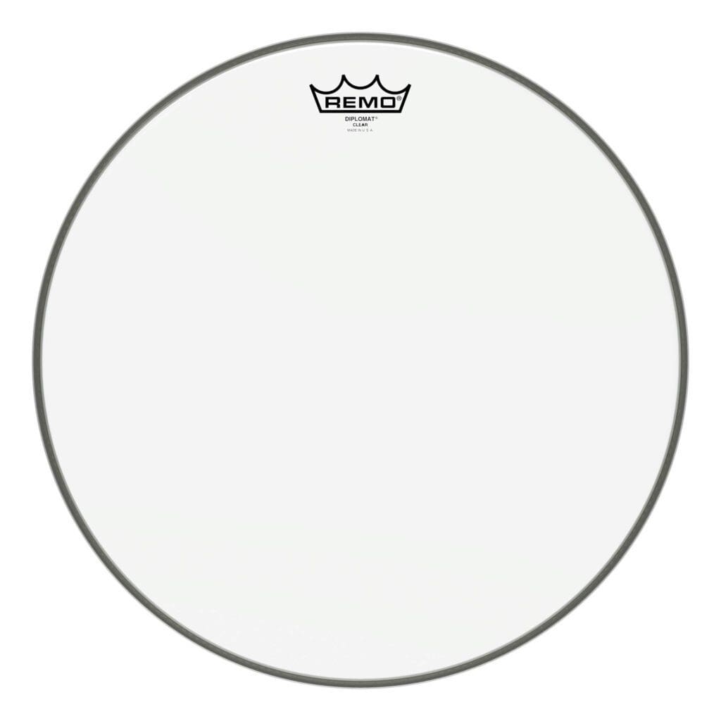 Remo clear drum head.