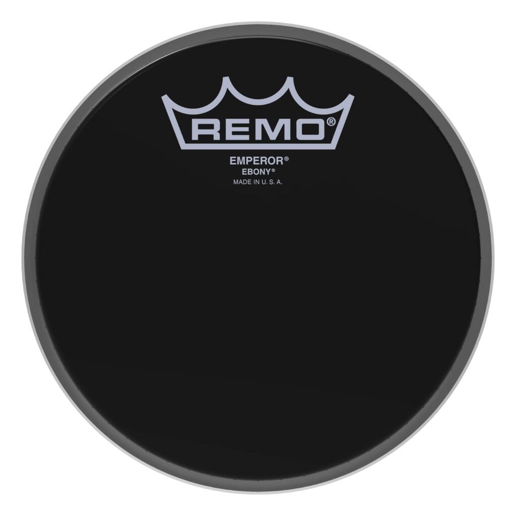 A black remo drum head on a white background.