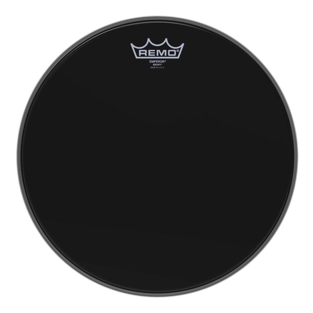 Remo black drumhead on a white background.