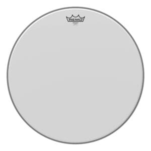 A white drum head on a white background.