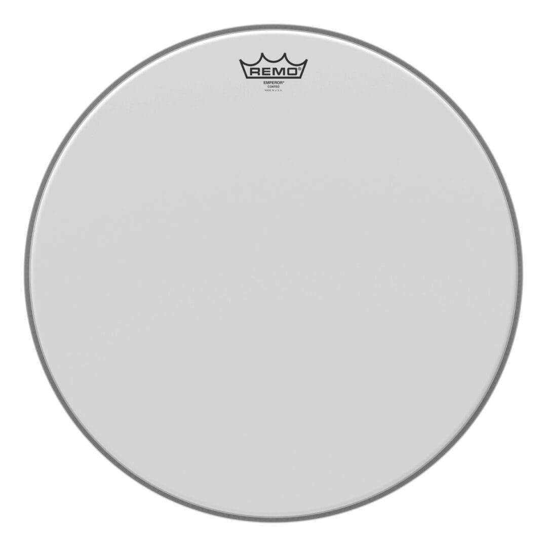 A white drum head on a white background.