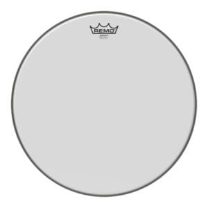 A white drum head on a white background.