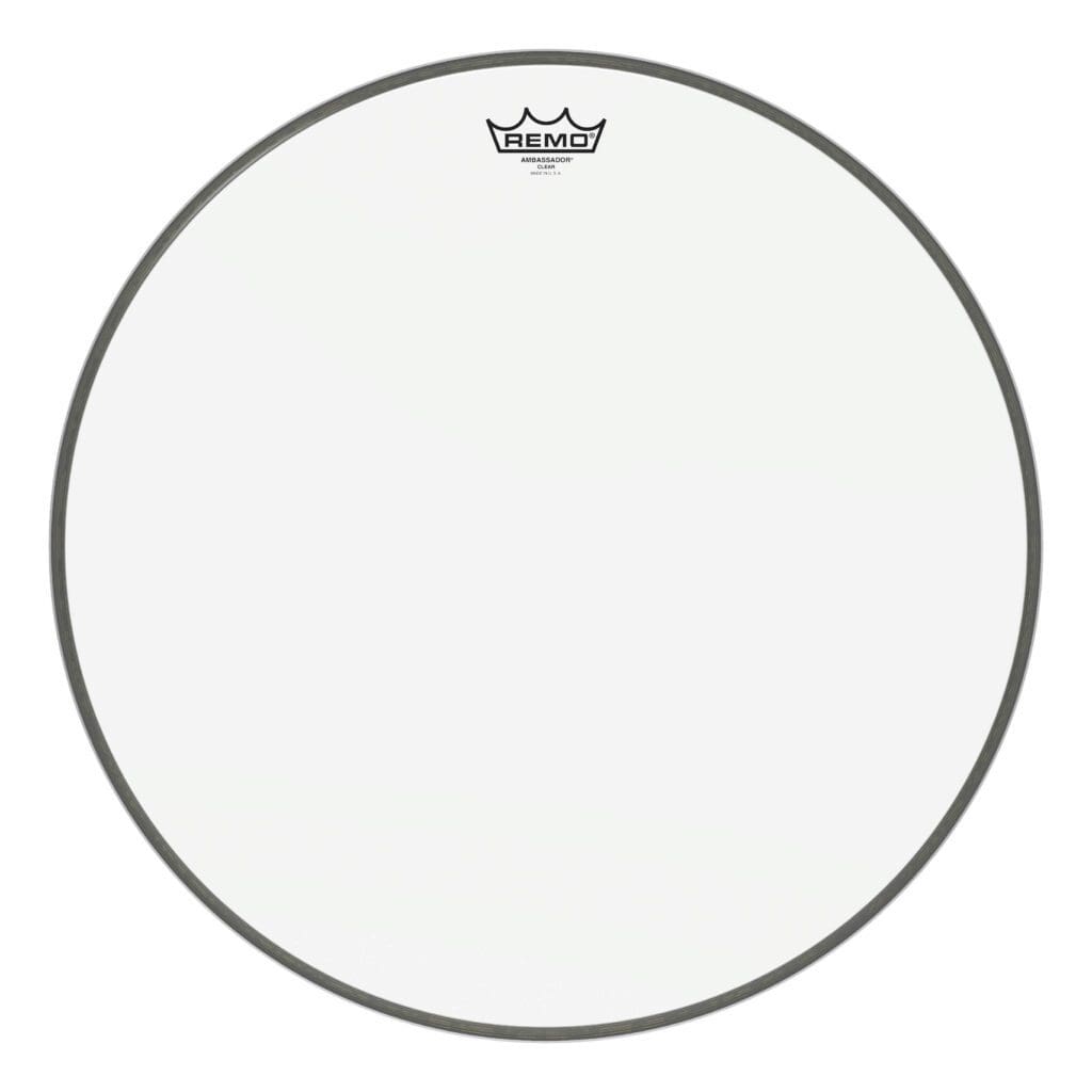 A white drum head on a white background.