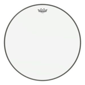 A white drum head on a white background.