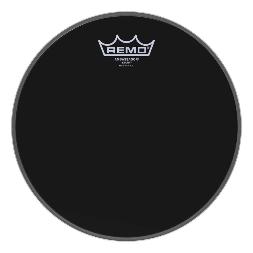 Remo black drum head.