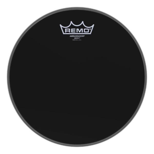 Remo black drum head.