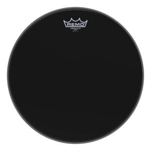 Remo black drumhead on a white background.