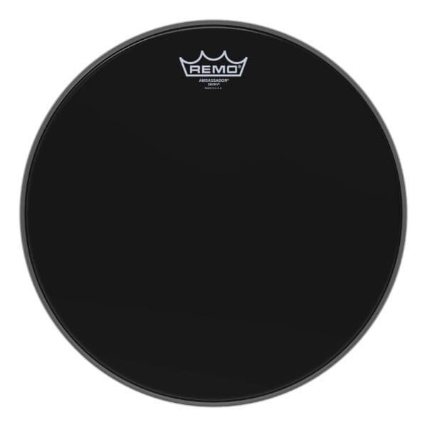 Remo black drumhead on a white background.