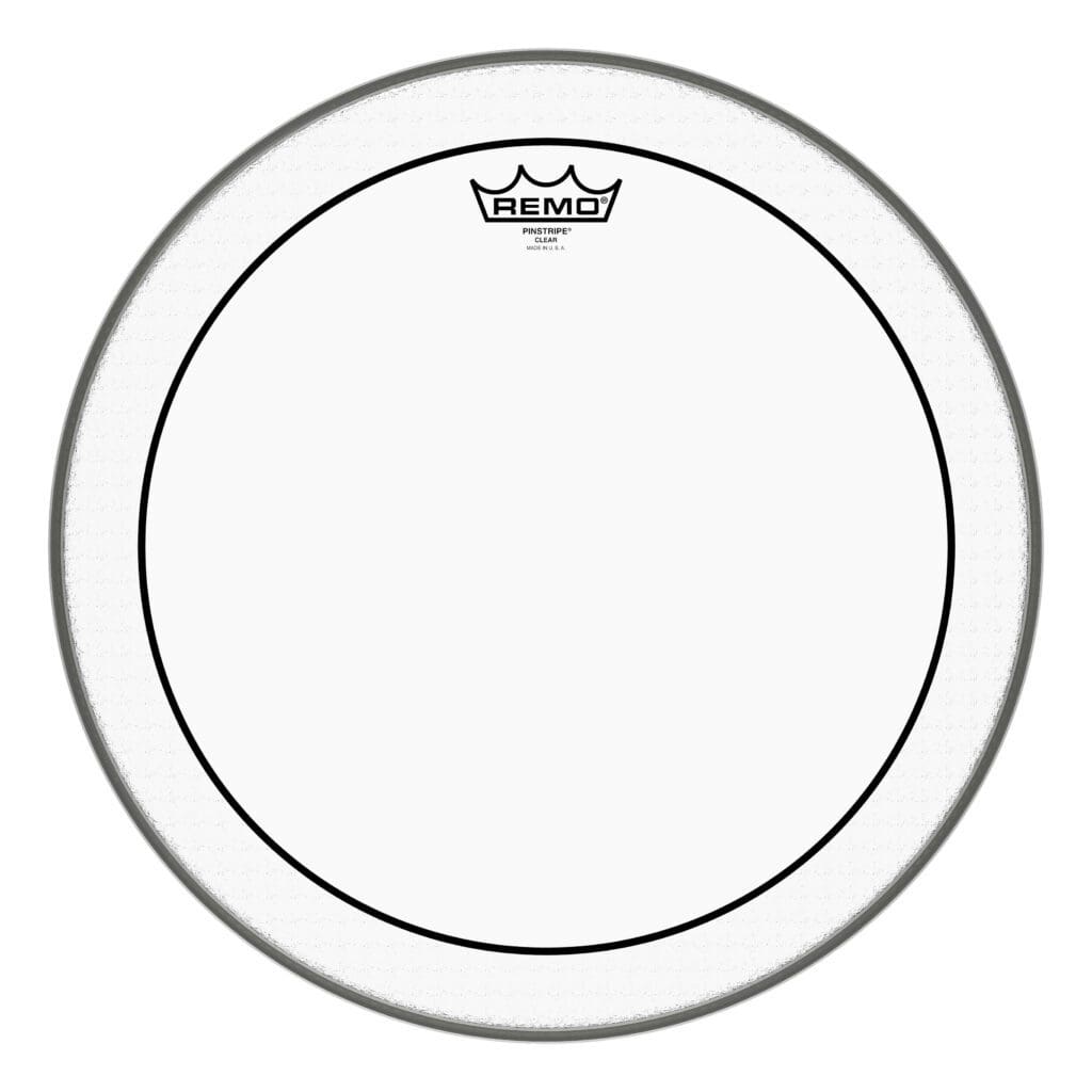 A drum head with a white background.