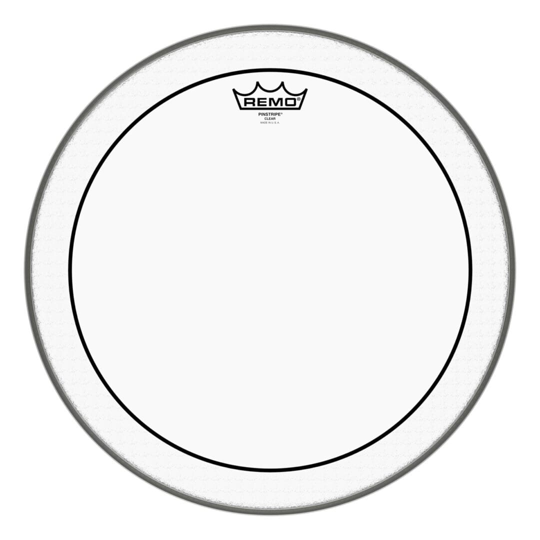 A drum head with a white background.