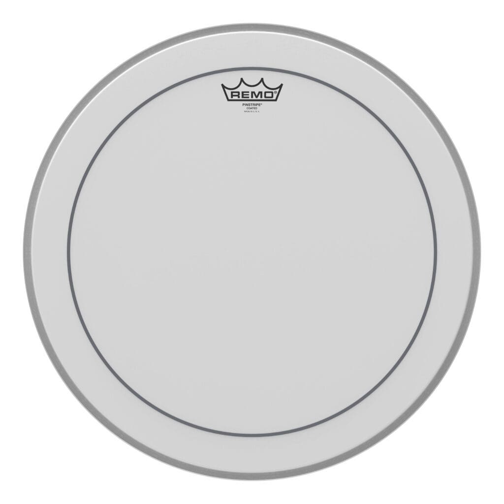 A white drum head on a white background.