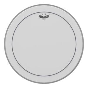 A white drum head on a white background.