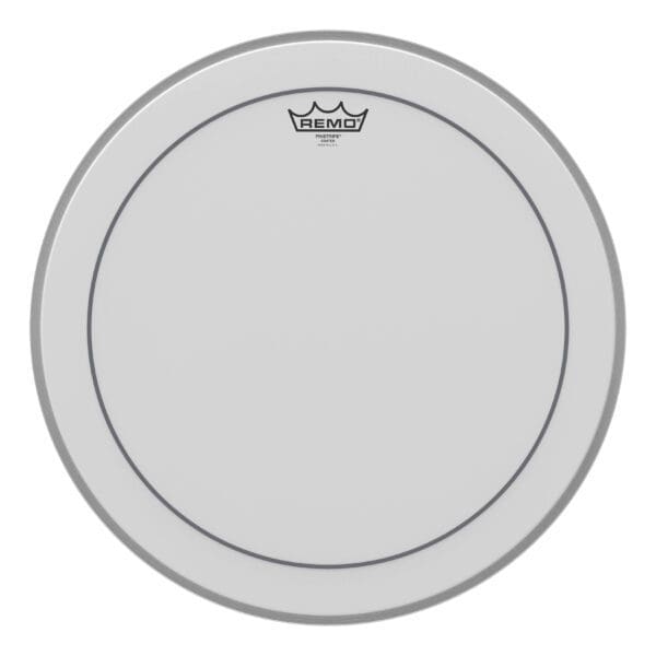 A white drum head on a white background.