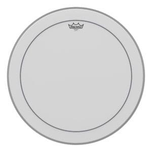 A drum head with a white background.