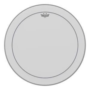 A drum head with a white background.