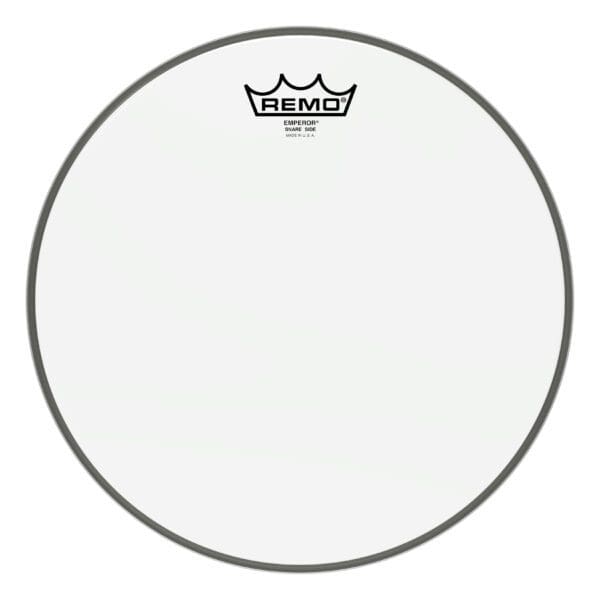 A clear drum head on a white background.