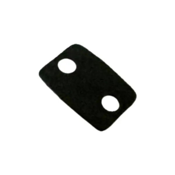 A black rectangular object with two holes