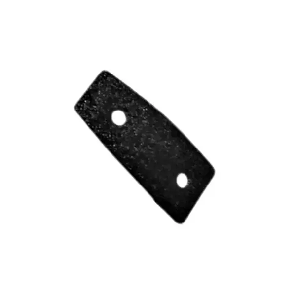 A black rectangular object with two holes