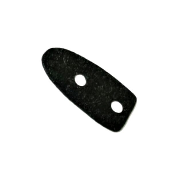 A black rectangular object with two holes