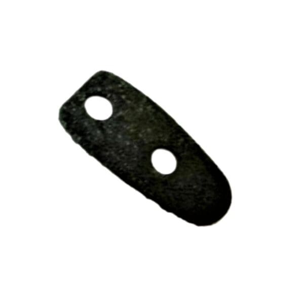 A black rectangular object with two holes