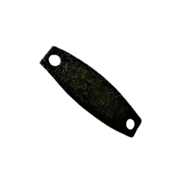 A black rectangular object with two holes