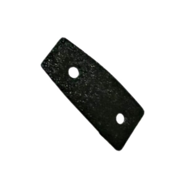 A black rectangular object with two holes