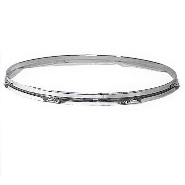 A silver drum ring on a white background