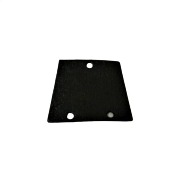 A black plastic plate on a white background.