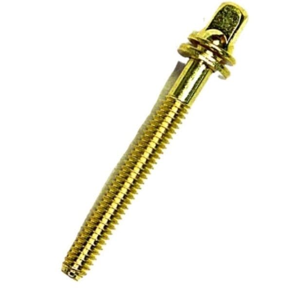 A gold screw on a white background.